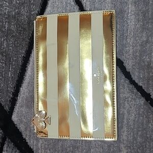 Kate Spade ♠️ New York Gold Strip Charm Pencil Pouch PRICE FIRM